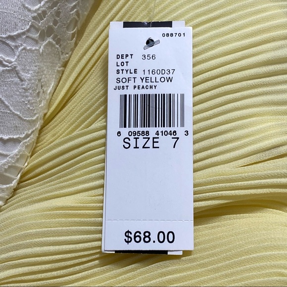 A.BYER NWT retro strapless lace bodice pleated chiffon high low belted dress 7 - Picture 10 of 10